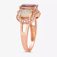 Le Vian® Grand Sample Sale™ Ring featuring Peach Morganite™ Neopolitan Opal™ Vanilla Diamonds® set in 14K Strawberry Gold®