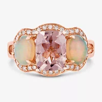 Le Vian® Grand Sample Sale™ Ring featuring Peach Morganite™ Neopolitan Opal™ Vanilla Diamonds® set in 14K Strawberry Gold®