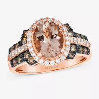 Le Vian® Grand Sample Sale™ Ring featuring Peach Morganite™ Chocolate Diamonds® Nude Diamonds™ set in 14K Strawberry Gold®