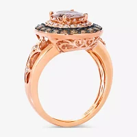 Le Vian® Grand Sample Sale™ Ring featuring Peach Morganite™ Chocolate Diamonds® Nude Diamonds™ set in 14K Strawberry Gold®