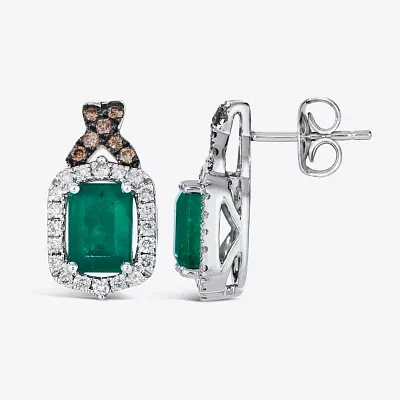 Le Vian® Grand Sample Sale™ Earrings featuring 1  1/2 CT. Emerald 1/3 CT. Nude Diamonds™  1/8 CT. Chocolate Diamonds® set in 14K Vanilla Gold®