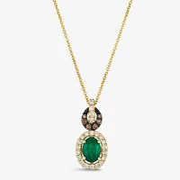 Le Vian® Grand Sample Sale™ Pendant featuring 1/2 CT. Emerald 1/4 CT. Chocolate Diamonds® 1/20 CT. Nude Diamonds™ set in 14K Honey Gold™