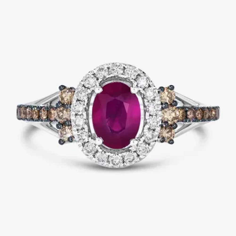 Le Vian® Grand Sample Sale™ Ring featuring 3/4 CT. Passion Ruby™ 1/3 Chocolate Diamonds® 1/5 Nude Diamonds™ set 14K Vanilla Gold®