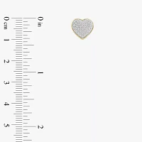 1/4 CT. T.W. Natural White Diamond 10K Gold 10.2mm Heart Stud Earrings