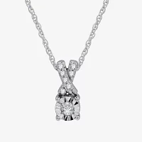 Womens 1/ CT. T.W. Lab Grown White Diamond Sterling Silver Round Pendant Necklace