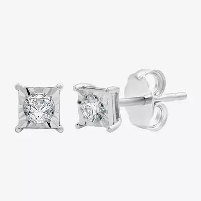 (G / Si1-Si2) 1/5 CT. Lab Grown White Diamond Sterling Silver 4.7mm Stud Earrings