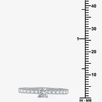 (G / Si1-Si2) Womens 1/2 CT. T.W. Lab Grown White Diamond 10K Gold Side Stone Engagement Ring