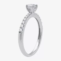 (G / Si1-Si2) Womens 1/2 CT. T.W. Lab Grown White Diamond 10K Gold Side Stone Engagement Ring