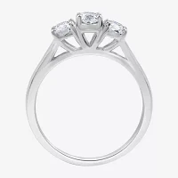 Love Lives Forever (G / Si1-Si2) Womens CT. T.W. Lab Grown White Diamond 10K Gold Oval 3-Stone Engagement Ring