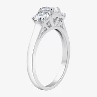 Love Lives Forever (G / Si1-Si2) Womens CT. T.W. Lab Grown White Diamond 10K Gold Oval 3-Stone Engagement Ring