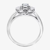 Love Lives Forever (G / Si1-Si2) Womens CT. T.W. Lab Grown White Diamond 10K Gold 3-Stone Engagement Ring