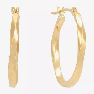 10K Gold 20mm Round Hoop Earrings