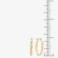 10K Gold 20mm Round Hoop Earrings