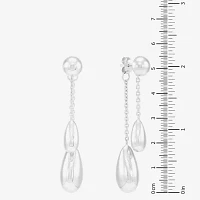 Sterling Silver Circle Round Drop Earrings