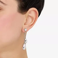 Sterling Silver Circle Round Drop Earrings