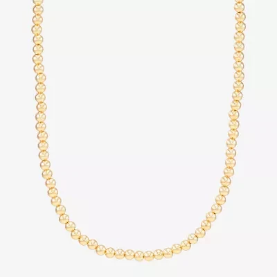 Womens 14K Gold Over Silver Round Beaded Necklace