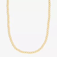 Womens 14K Gold Over Silver Round Beaded Necklace