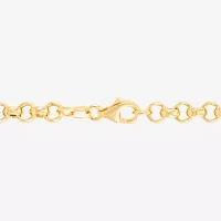 Made in Italy 14K Gold Over Silver Heart Charm Bracelet