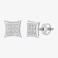 Diamond Accent Natural White Diamond Sterling Silver 5.3mm Stud Earrings