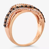 Le Vian Chocolatier® Ring featuring 3/8 CT. Chocolate Diamonds® 1/4 Vanilla Diamonds®set 14K Strawberry Gold®