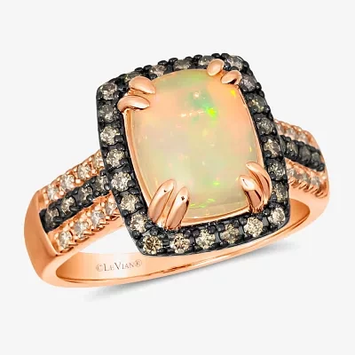 Le Vian® Grand Sample Sale™ Ring featuring 1 5/8 CT. Neopolitan Opal™ 1/3 CT. Chocolate Diamonds® 1/6 CT. Nude Diamonds™ set in 14K Strawberry Gold®