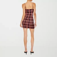 Forever 21 Heart Corset Womens Sleeveless Plaid Bodycon Dress Juniors