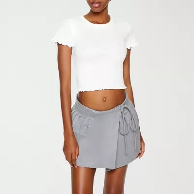 Forever 21 Womens Crew Neck Short Sleeve Crop Top Juniors