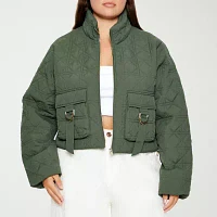 Forever 21 Quilted Lightweight Womens Juniors Plus Puffer Jacket