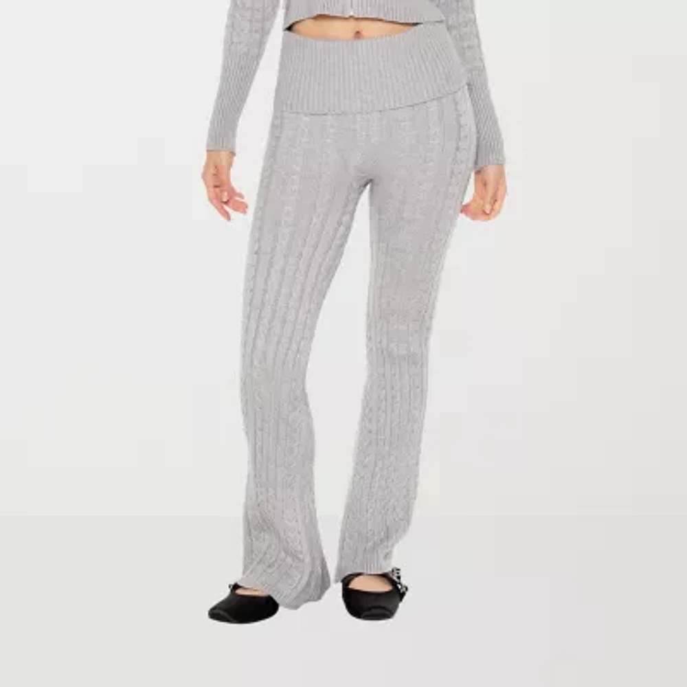 Forever 21-Juniors Sweater Womens Mid Rise Straight Pull-On Pants