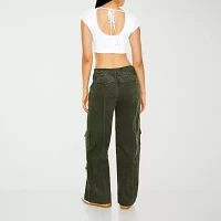 Forever 21 Corduroy Pant Womens Mid Rise Wide Leg Cargo Pant-Juniors