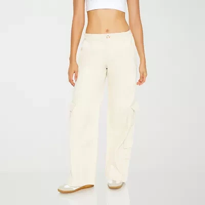 Forever 21 Corduroy Pant Womens Mid Rise Wide Leg Cargo Pant-Juniors