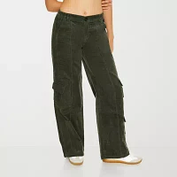 Forever 21 Corduroy Pant Womens Mid Rise Wide Leg Cargo Pant-Juniors