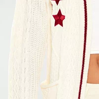 Forever 21 Juniors Womens Long Sleeve Open Front Star Cardigan