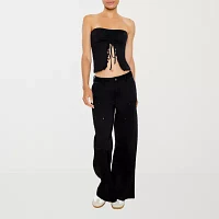 Forever 21 Twill Wide Leg Womens Mid Rise Cargo Pant-Juniors