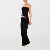 Forever 21 Twill Wide Leg Womens Mid Rise Cargo Pant-Juniors