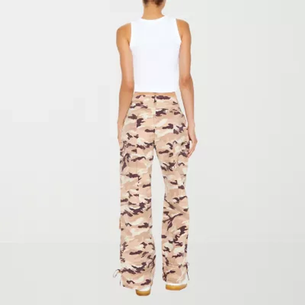 Forever 21 Womens Mid Rise Wide Leg Cargo Pant-Juniors