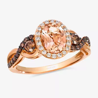 Le Vian® Ring featuring 7/8 CT. Peach Morganite™ 3/8 Chocolate Diamonds® 1/6 Nude Diamonds™ set 14K Strawberry Gold®