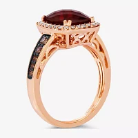 Le Vian® Ring featuring 3 5/8 CT. Pomegranate Garnet™ 1/4 Chocolate Diamonds® Nude Diamonds™ set 14K Strawberry Gold®