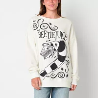 Juniors Beetlejuice The Movie Crew Fleece Womens Neck Long Sleeve Sweatshirt