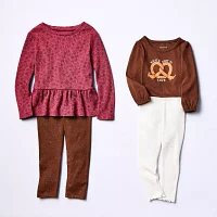 Okie Dokie Baby Girls Waffle Knit Full Length Leggings