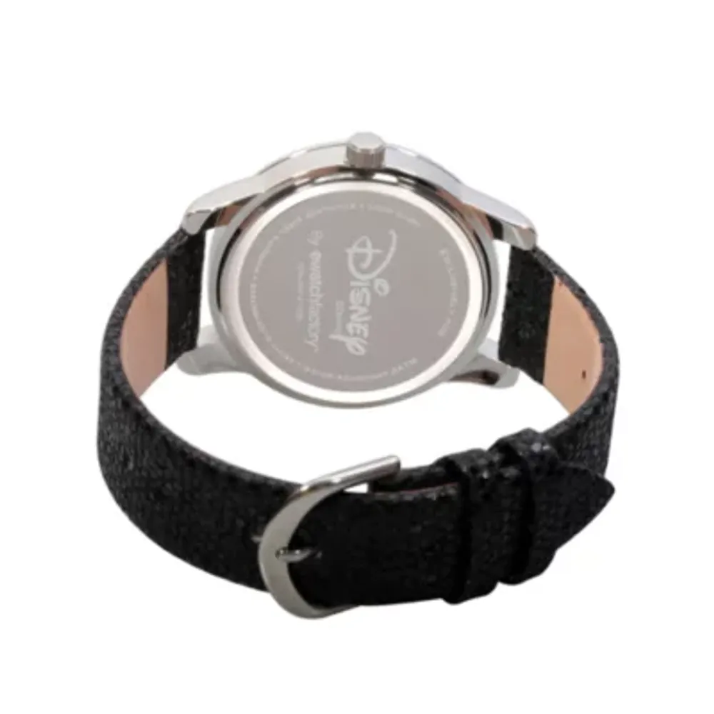 Disney Mickey Mouse Womens Black Leather Strap Watch Wds000346