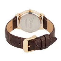 Disney Mickey Mouse Mens Brown Leather Strap Watch Wds000406