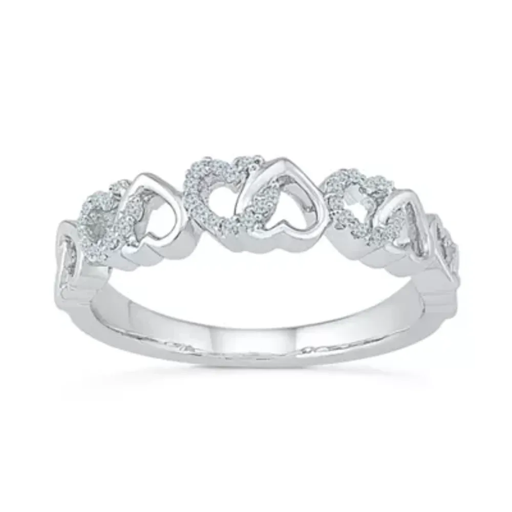 2MM 1/ CT. T.W. Natural White Diamond 10K Gold Heart Band