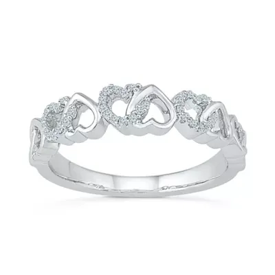 2MM 1/ CT. T.W. Natural White Diamond 10K Gold Heart Band