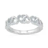 2MM 1/ CT. T.W. Natural White Diamond 10K Gold Heart Band