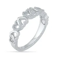 2MM 1/ CT. T.W. Natural White Diamond 10K Gold Heart Band