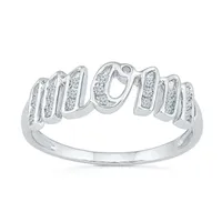 Mom" 2MM 1/ CT. T.W. Natural White Diamond 10K Gold Band