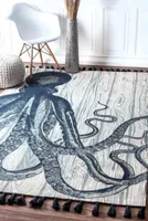 nuLoom Flat Woven Thomas Paul Collection Coastal Octopus Rug