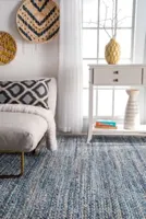 nuLoom Hand Braided Otelia Denim And Jute Rectangular Rug