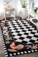 nuLoom Hand Hooked Morning Glory Rooster Rug